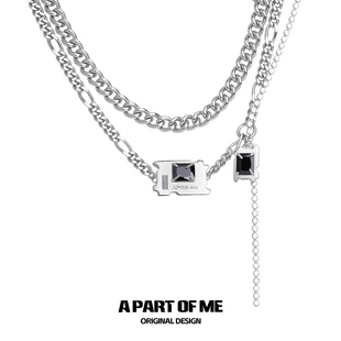 SIM 系列原创小众双层古巴项链镶钻高级感冷淡风中性首饰男