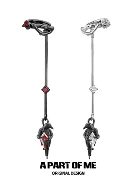 渡鸦系列原创设计无耳洞耳夹暗黑风乌鸦小众耳骨夹无性别玫瑰耳挂