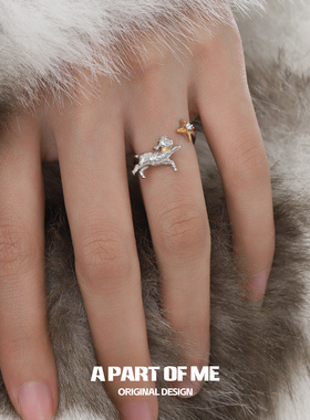 晚安小羊925纯银戒指不掉色原创小众设计高级感甜酷可爱星星指环