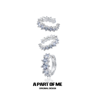 渐变色超闪 原创小众耳夹耳扣冷淡风甜酷锆石耳饰秋冬耳环