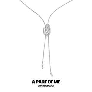 原创中性设计玫瑰抽拉项链镶钻可调节高级感小众男女配饰新款