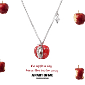是苹果切片～原创红色苹果吊坠项链女小众设计高级感甜酷2025新款