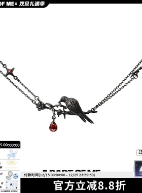 925纯银不掉色乌鸦项链原创小众设计玫瑰双层高级感暗黑风锁骨链