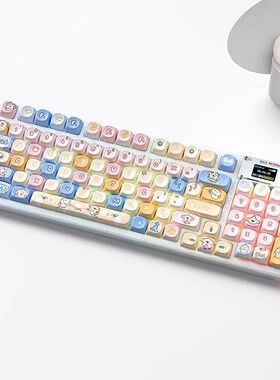 狼蛛F98pro无线三模键盘客制化RGB智能屏透明gaskt结构电竞游戏