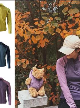 索罗娜冰感颗粒 AIRBOX高端男女情侣半拉链速干透气立领长袖T恤潮