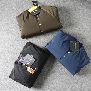 津范陈冠希潮牌90白鸭绒薄款内胆夹克紫标蓝色羽绒服休闲外套冬季