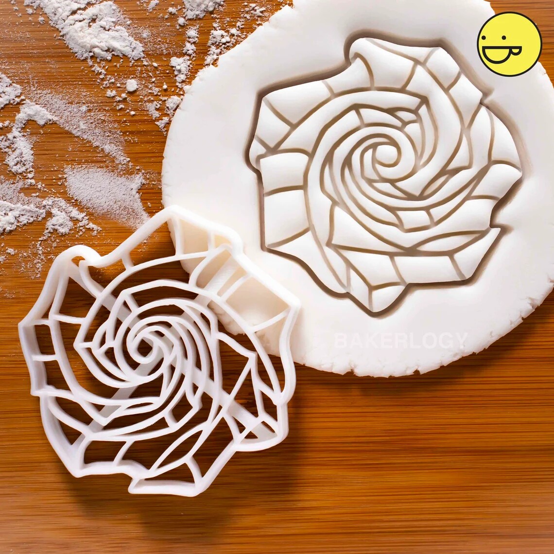 折纸玫瑰花样做蔓越莓翻糖工具卡通定制压模曲奇模型烘焙饼干模具