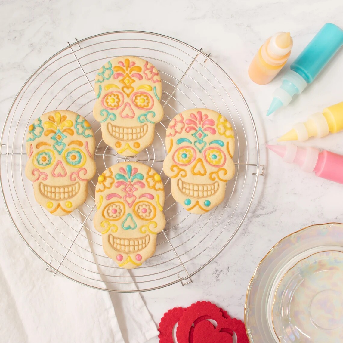 花骷髅头花样翻糖工具越蔓莓卡通压模定制烘焙饼干模型做曲奇模具