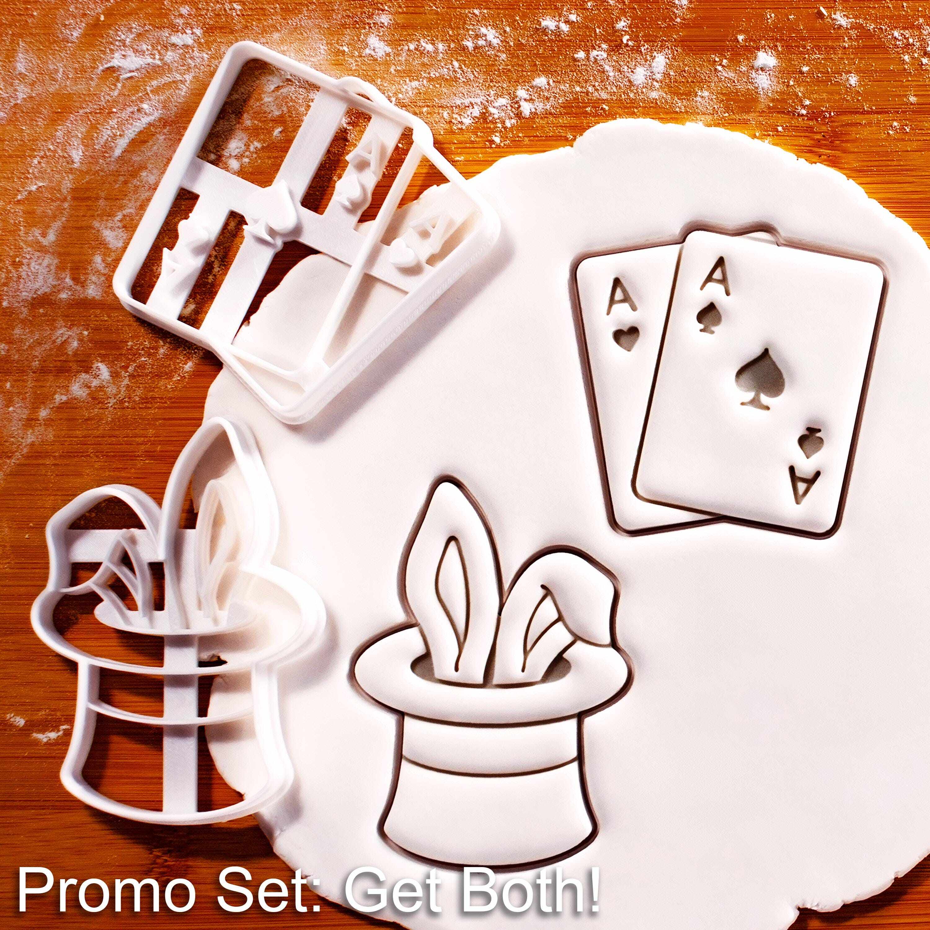 翻糖模具对 A 魔术纸牌饼干压模烘焙卡通曲奇模型 DIY 蛋糕装饰