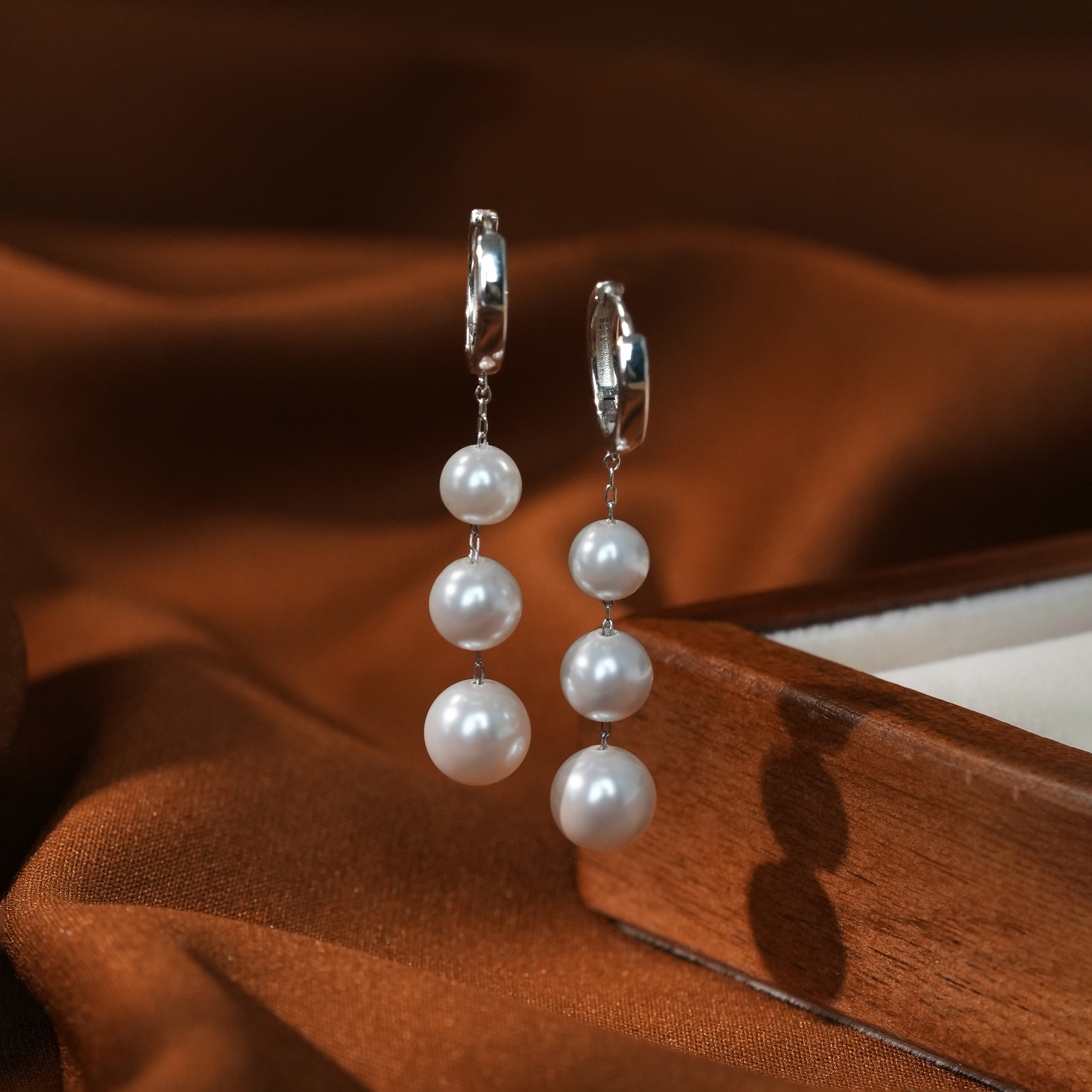 丽沁 925银仿珍珠耳饰 气质大小渐变珠流苏耳扣女高级设计感耳环,饰品/流行首饰/时尚饰品新,银饰耳饰,淘宝优惠券,粉丝福利购,淘宝优惠卷