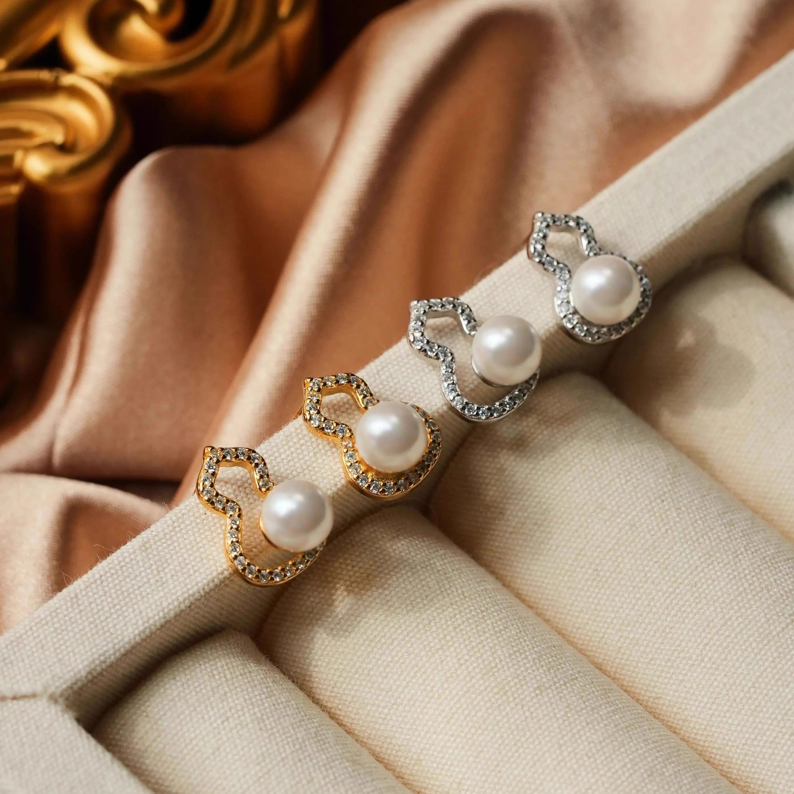 高级感锆石葫芦珠珠耳钉女气质轻奢耳环复古耳饰,饰品/流行首饰/时尚饰品新,银饰耳饰,淘宝优惠券,粉丝福利购,淘宝优惠卷