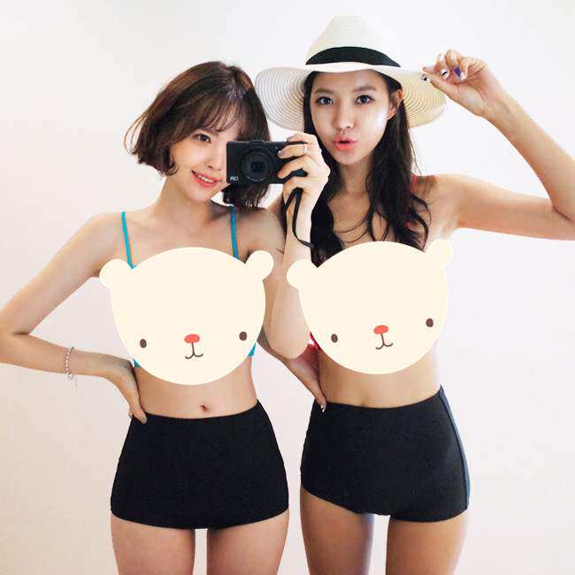 [永恒的金典比基尼]官网店迪卡农韩国单独女士高腰泳裤 遮月销量0件仅售54.8元