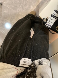 女宽松显瘦直筒裤 春夏韩系细闪亮片街头时髦休闲裤 香蕉派派