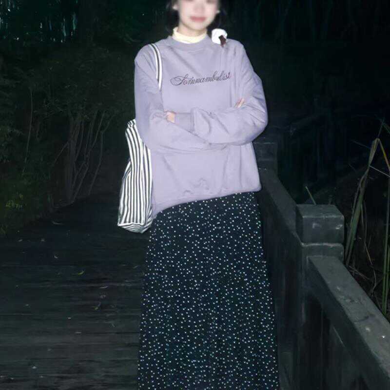 黑色波点半身裙女2025春新款高腰显瘦a字伞裙小个子夏季蛋糕长裙