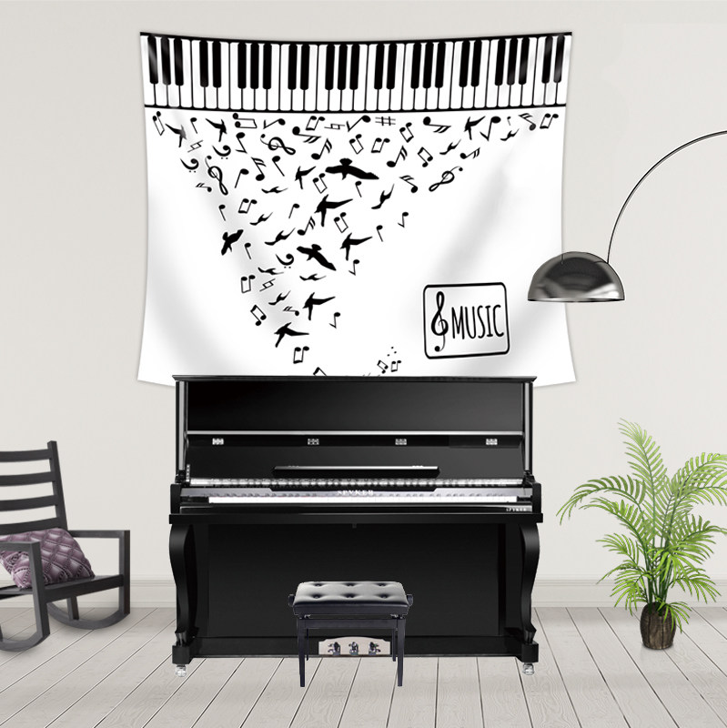 鋼琴音樂工作室挂毯音符樂譜琴行挂布背景裝飾布壁挂支持logo定制在類目 居家布藝, 掛毯/壁毯中 - 來自Buy2taobao.com提供專業的淘寶代購服務