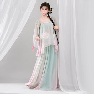 倾城舞后古典舞演出服女飘逸套装中国风古装襦裙旧事扇子舞蹈服装