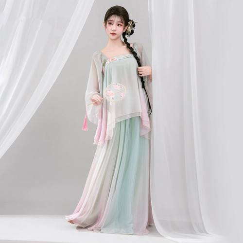 倾城舞后古典舞演出服女飘逸套装中国风古装襦裙旧事扇子舞蹈服装