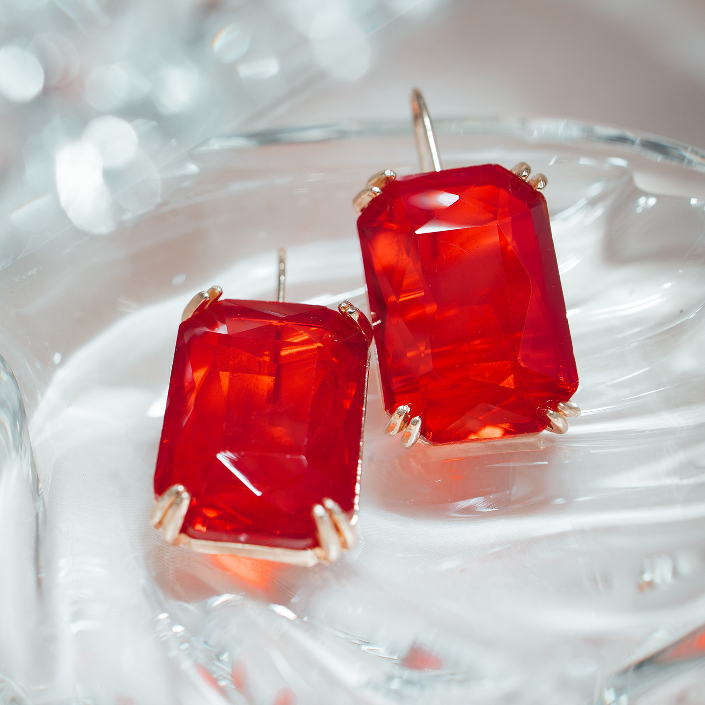 2026新年本命年大红色方糖水晶小众设计感夸张高级轻奢气质耳环女,饰品/流行首饰/时尚饰品新,耳环,淘宝优惠券,粉丝福利购,淘宝优惠卷