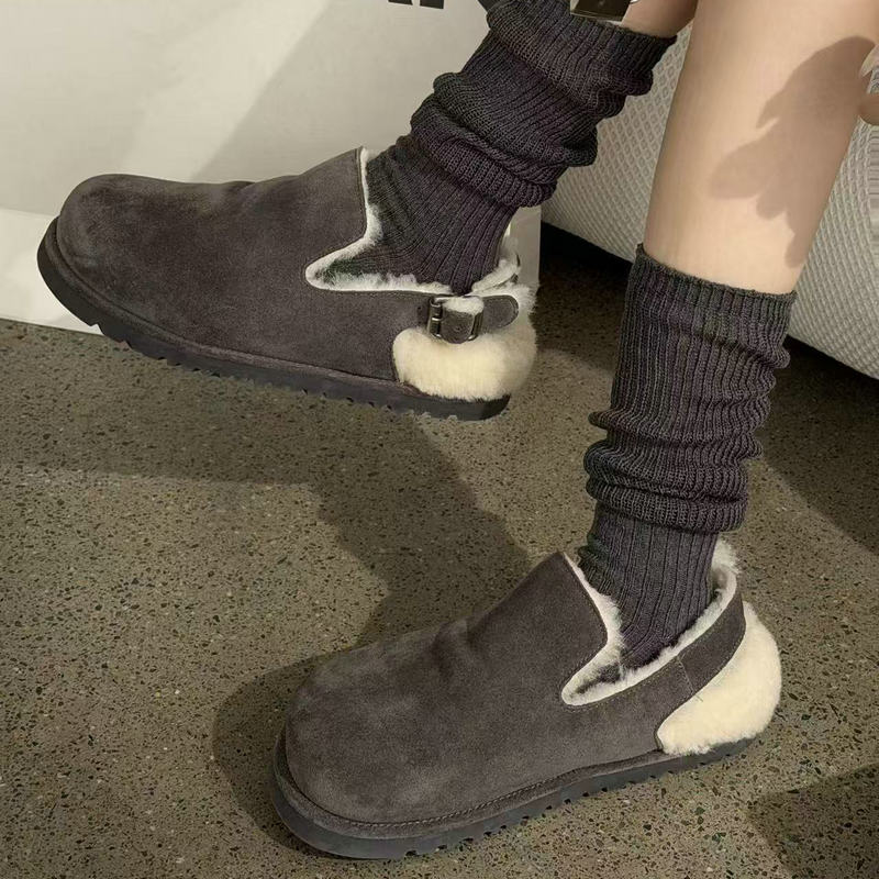 诗歌兰2025冬季新款真皮棉鞋