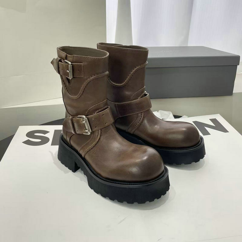 欧洲站厚底马丁靴复古