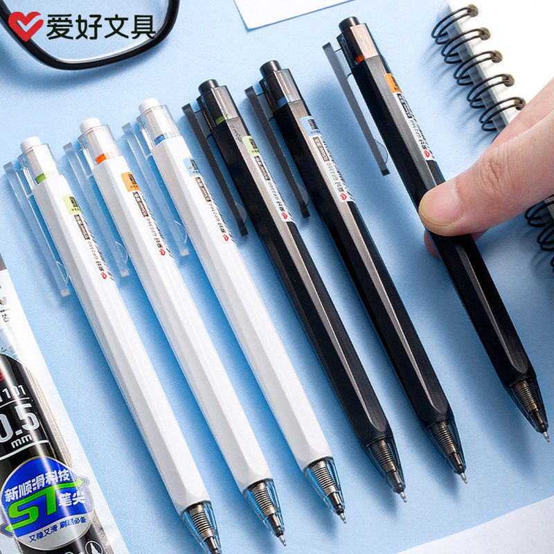 爱好gp2360重品系列st笔尖六角杆低重心按动中性笔学生办工签字笔