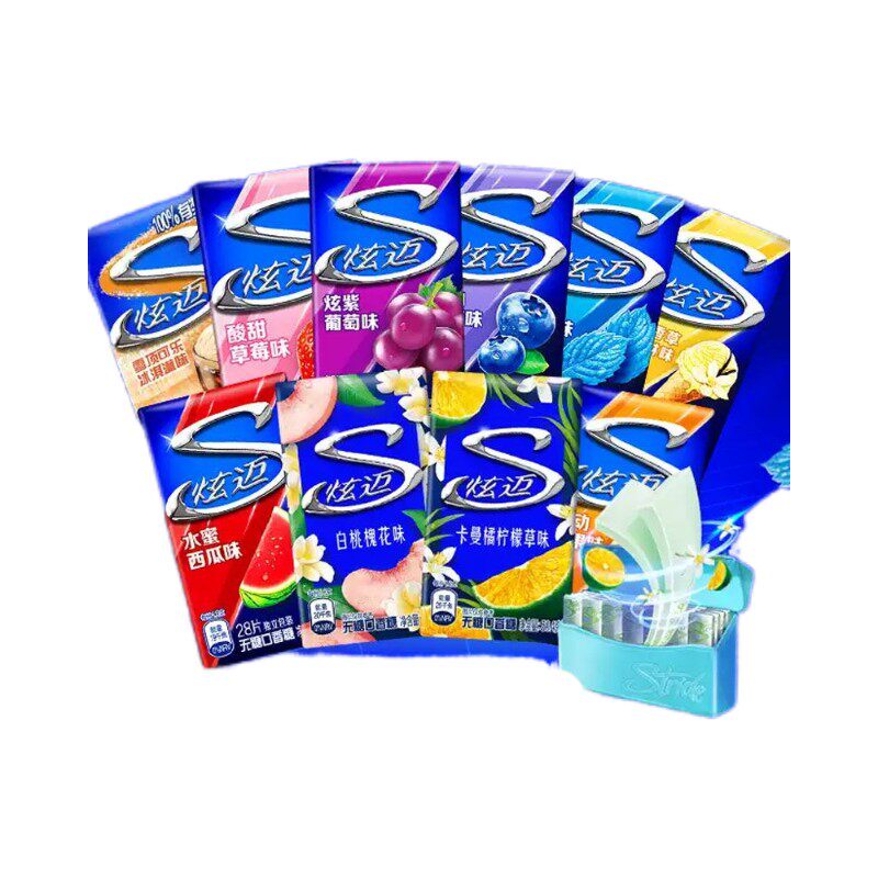 炫迈无糖口香糖50.4g蓝莓鲜果白桃西瓜荔枝味泡泡糖无糖木糖醇