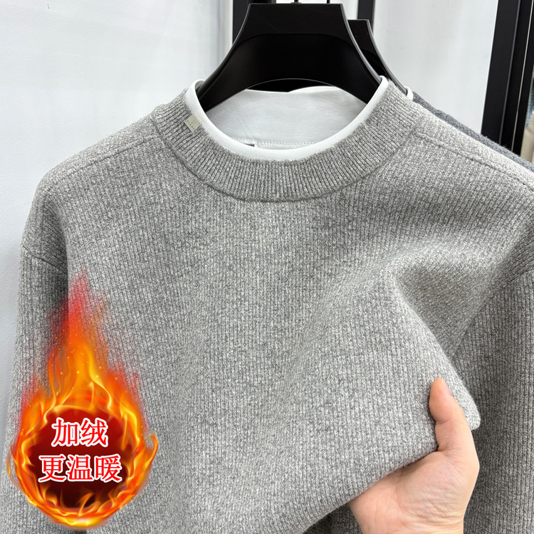 圆领宽松型冬季青春活力风套头针织衫/毛衣