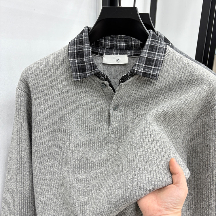 翻领宽松型冬季青春活力风套头针织衫/毛衣