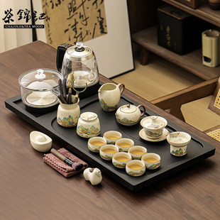 乌金石茶盘简约2026年新款茶具套装全自动一体茶盘家用办公室茶台