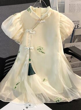 女童夏装连衣裙2023新款童装儿童国风旗袍夏季公主裙子夏天