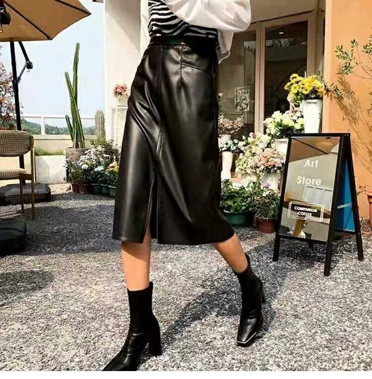 100%绵羊皮真皮皮裙04新款前开叉绵羊皮真皮皮裙，包臀裙,女装/女士精品,半身裙,淘宝优惠券,粉丝福利购,淘宝优惠卷
