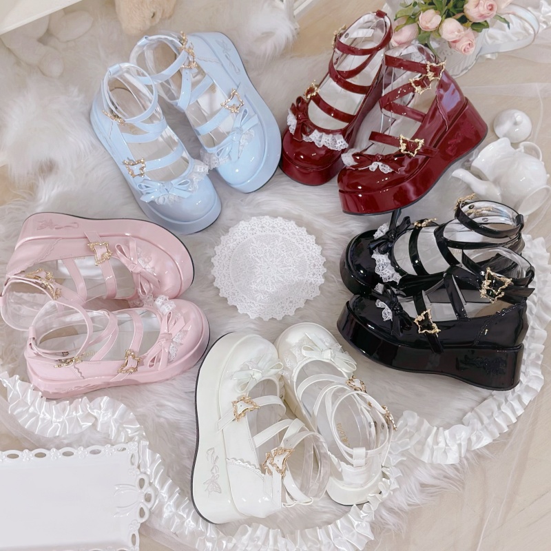 lolita鞋可爱厚底松糕鞋甜妹优雅cla系doll感洋娃娃鞋
