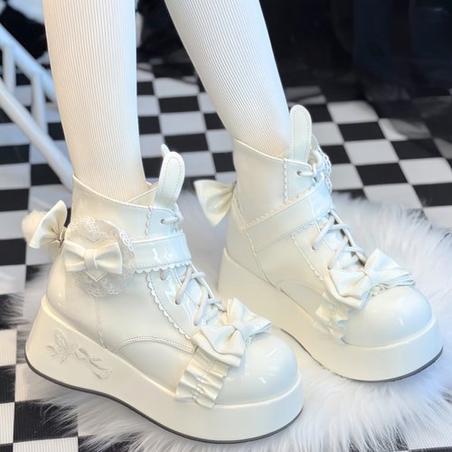 原创lolita雪地靴加绒厚底棉鞋