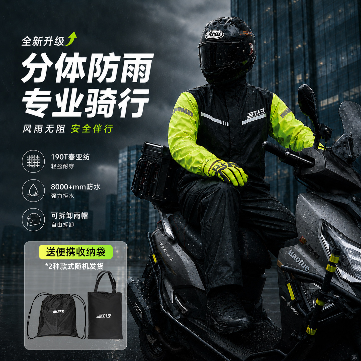 星空骑士摩托车雨衣新款图片