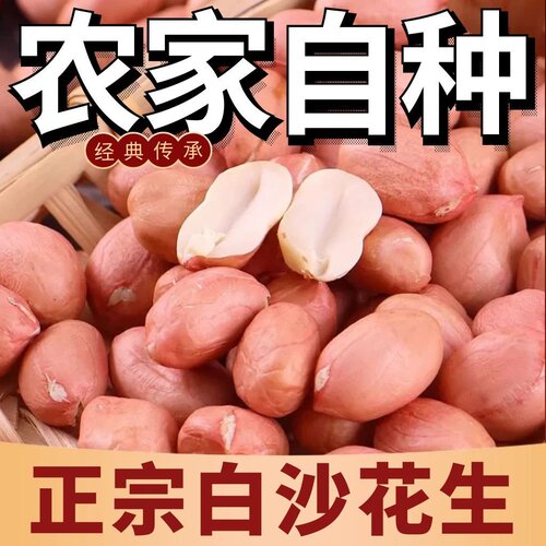 25年5斤白沙花生米无壳新鲜美味花生仁新货农家大粒饱满大白沙