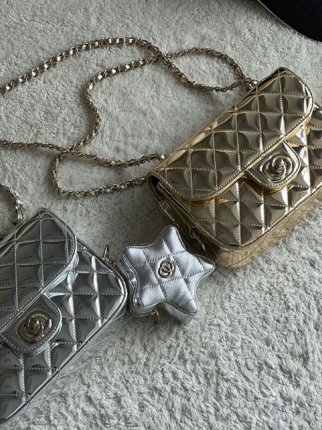 春夏包包女2025新款迷你星星链条包漆皮镜面单肩斜挎腋下小方包潮,箱包皮具/热销女包/男包,小方包,淘宝优惠券,粉丝福利购,淘宝优惠卷