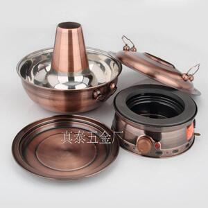 防干烧大功率家用不锈钢火锅仿铜