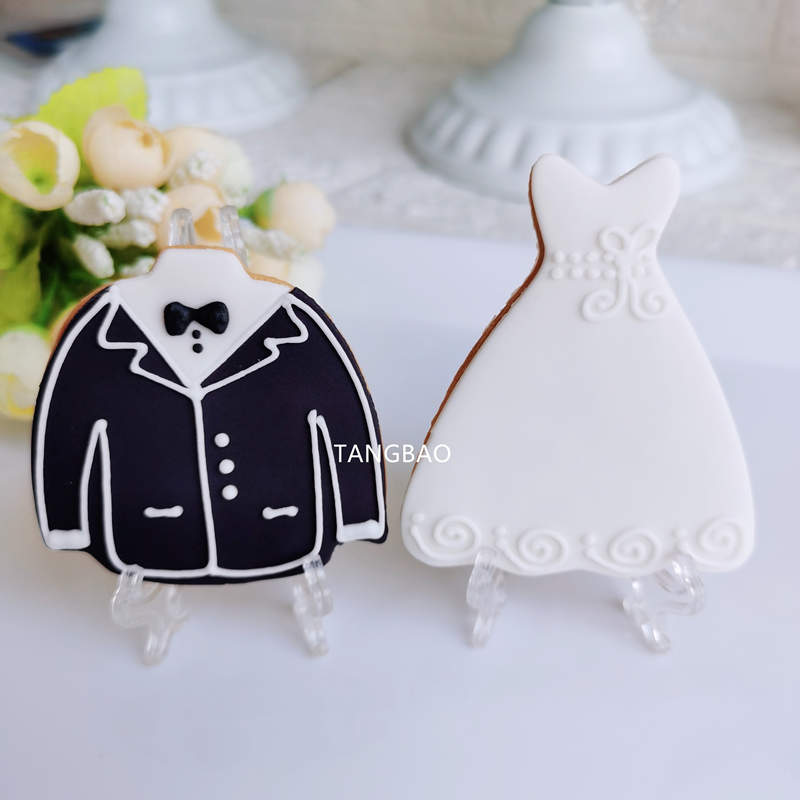 翻糖饼干结婚喜饼西服婚纱创意礼品婚礼甜品台饼干装饰回礼伴手礼