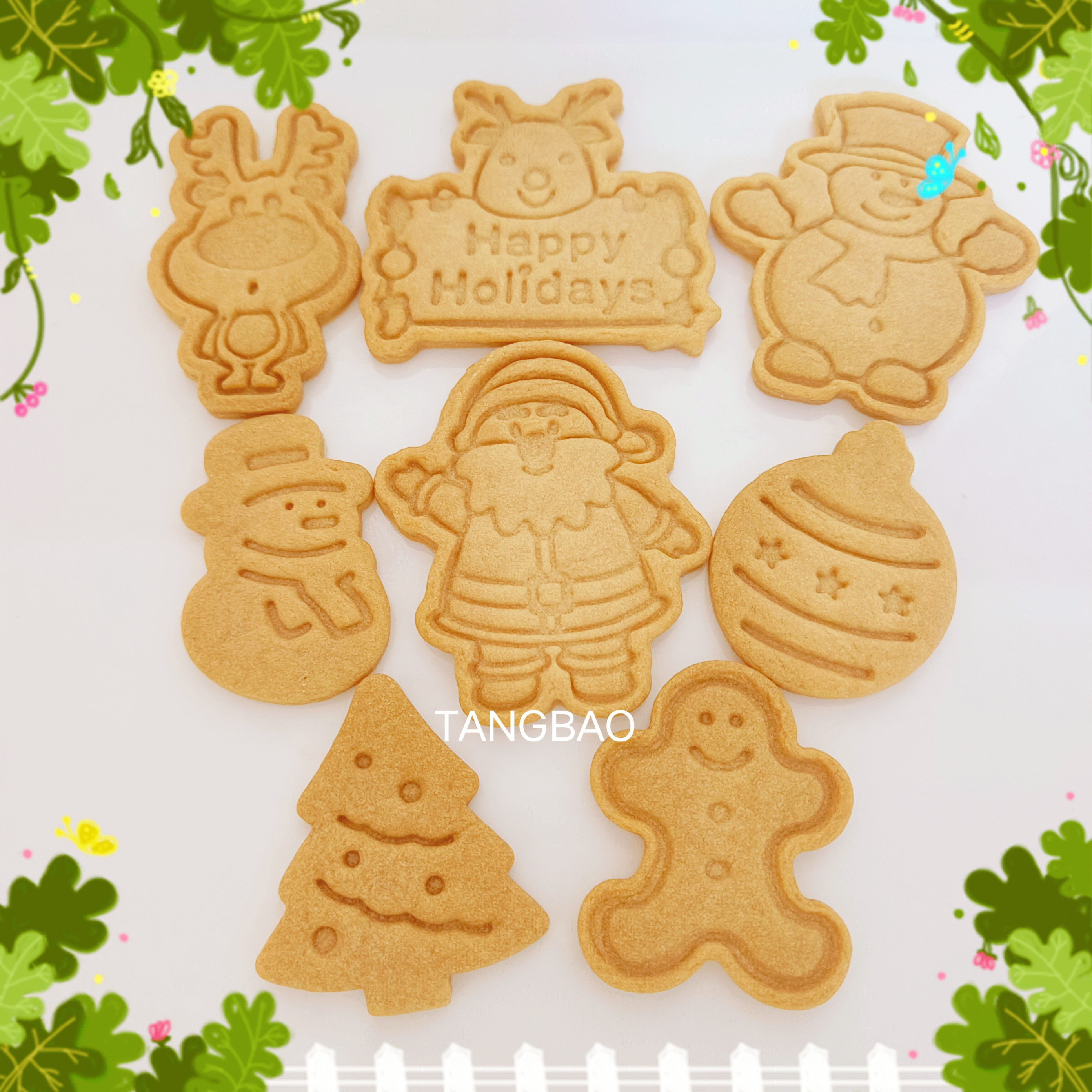圣诞节原味DIY黄油饼干圣诞老人雪人姜饼人圣诞树手工创意饼干
