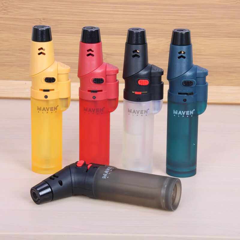 可旋转小喷枪可充气防风打火机直冲蓝焰艾灸艾条点香器买二送一