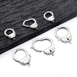 抛光钛钢手铐扣diy项链手链配件饰品连接件潮流个性挂件保色吊饰