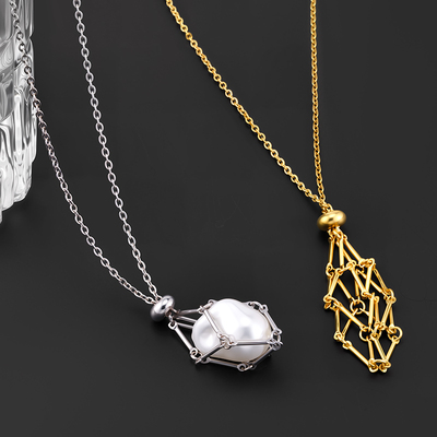 钛钢竹节项链编织吊坠