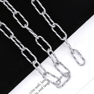 钛钢椭圆压痕扭链饰品手工diy项链手链配链时尚爆闪配件服饰辅料