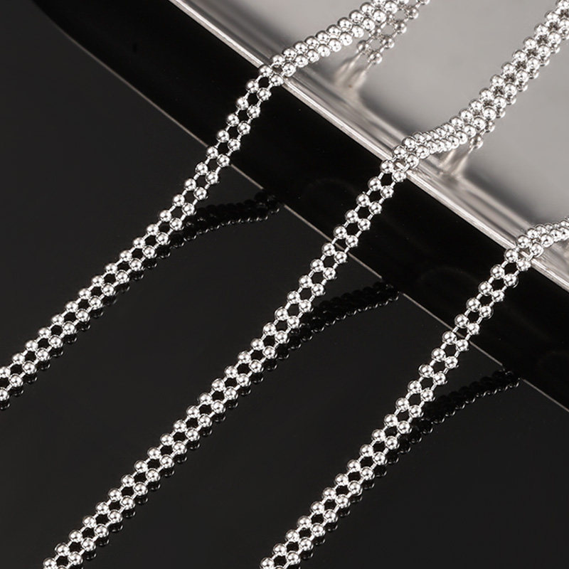 钛钢新款双排珠链玻珠链饰品链条diy项链手链时尚配饰挂件链材料,饰品/流行首饰/时尚饰品新,链条,淘宝优惠券,粉丝福利购,淘宝优惠卷