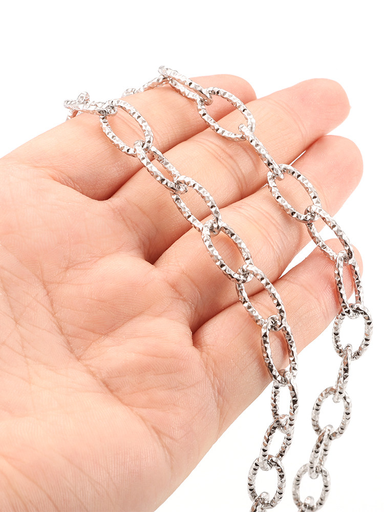TITANIUM STEEL BOLD CUT OVAL CHAIN DIY NECKLACE BRACELET JEWELRY TREND FASHION SWEATER CHAIN HANDMADE ACCESSORIES MATERIAL