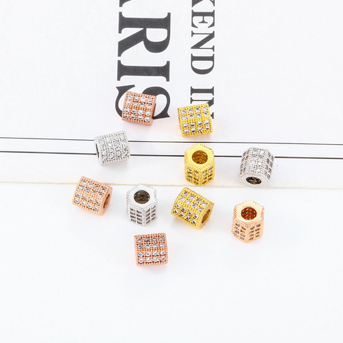 镶钻六边形隔珠通孔珠