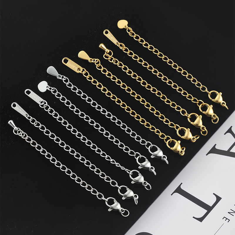 钛钢18k镀金加长链DIY饰品配件