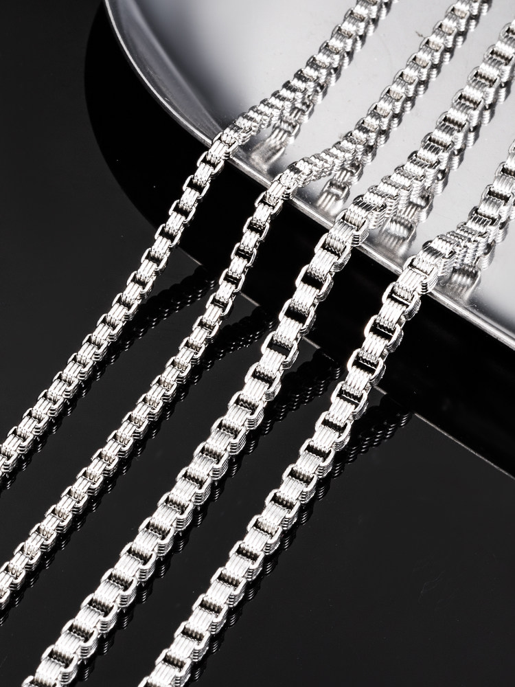 TITANIUM STEEL VERTICAL BOX CHAIN JEWELRY CHAIN DIY NECKLACE BRACELET FASHION CHAIN FASHION CLOTHING CHAIN PERSONALITY ACCESSORIES