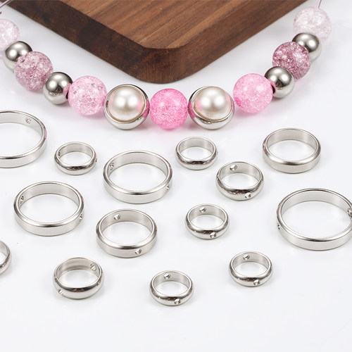 钛钢套珠环串珠配件饰品材料