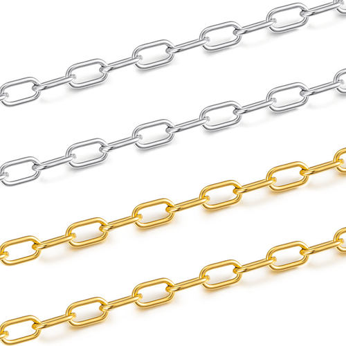 钛钢开口椭圆十字链真空电镀金